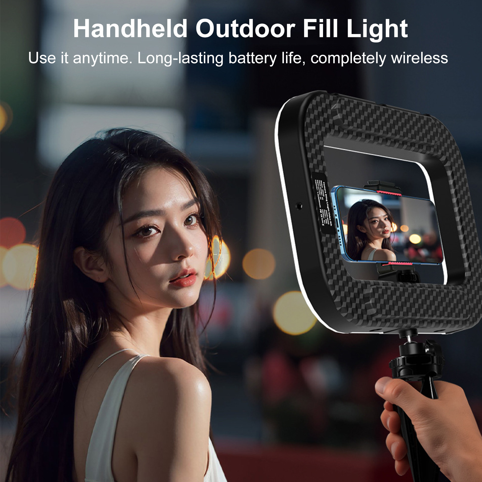 Photography Lighting Ring - Rechargeable Cell Phone Light Handheld Phone