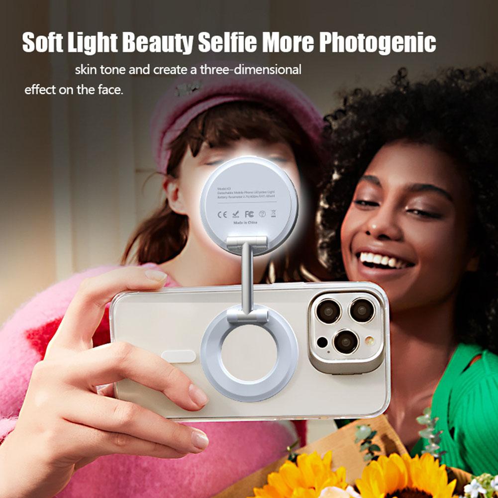Photography Lighting Accessories - 2in1 Foldable Magnetic Phone Holder Rechargeable