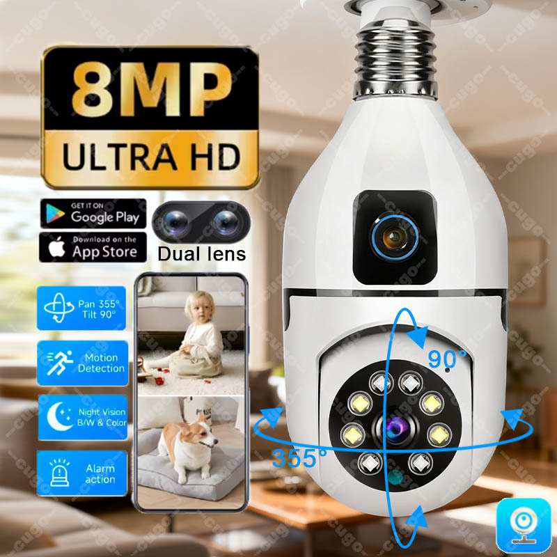 Photography Lighting Wireless - 8MP WiFi IP Camera E27 Bulb