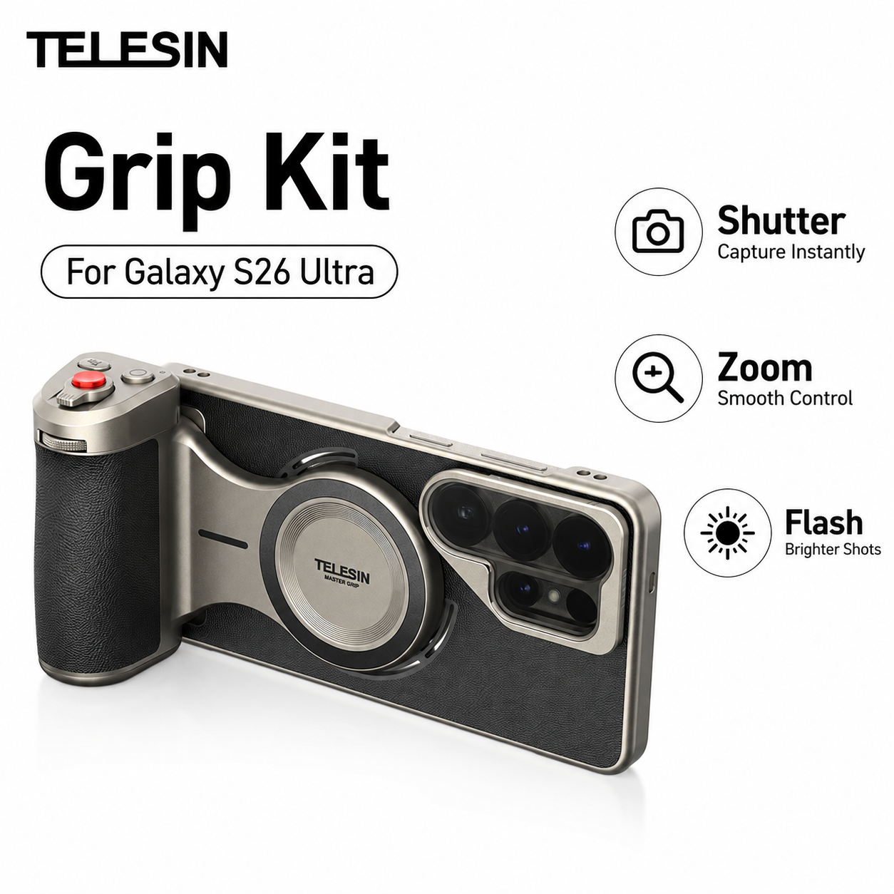 Photography Lighting Wireless - TELESIN Master Photography Case Grip Kit