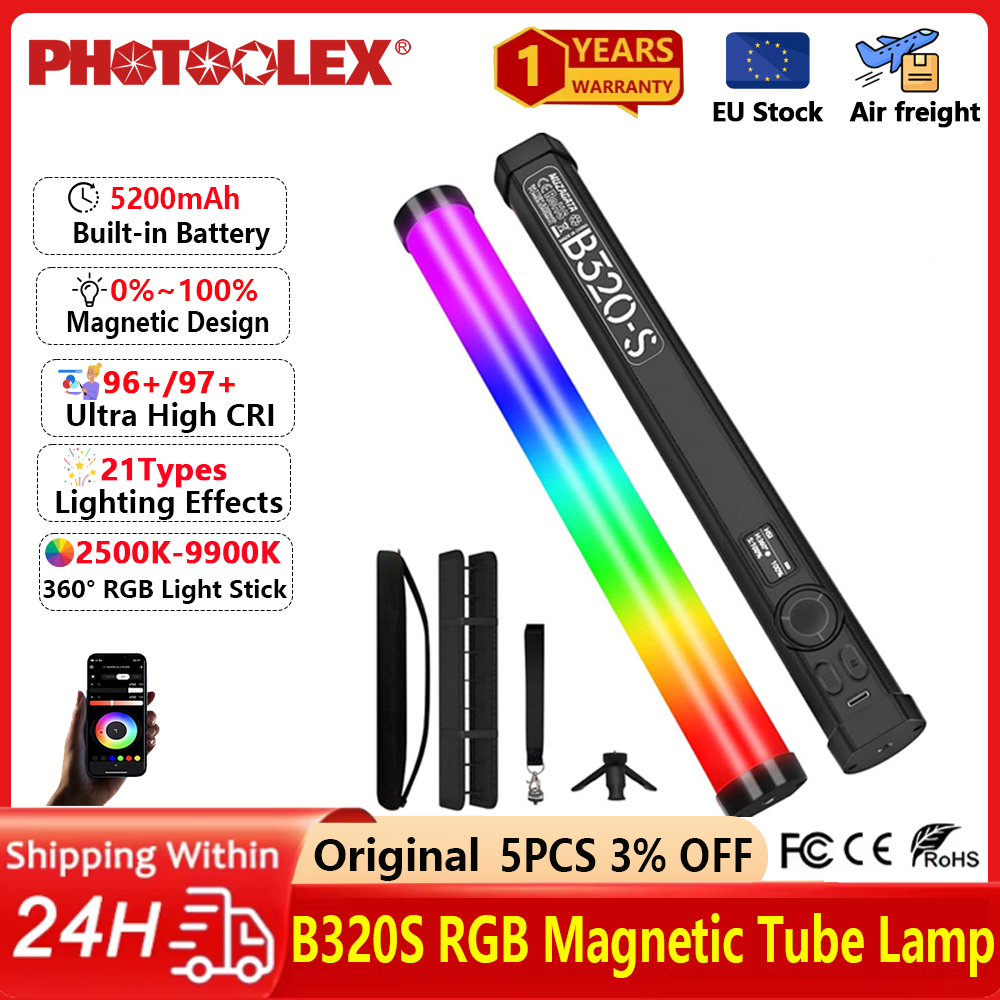 Photography Lighting Types - PHOTOLEX RGB Colorful Stick Light Wand