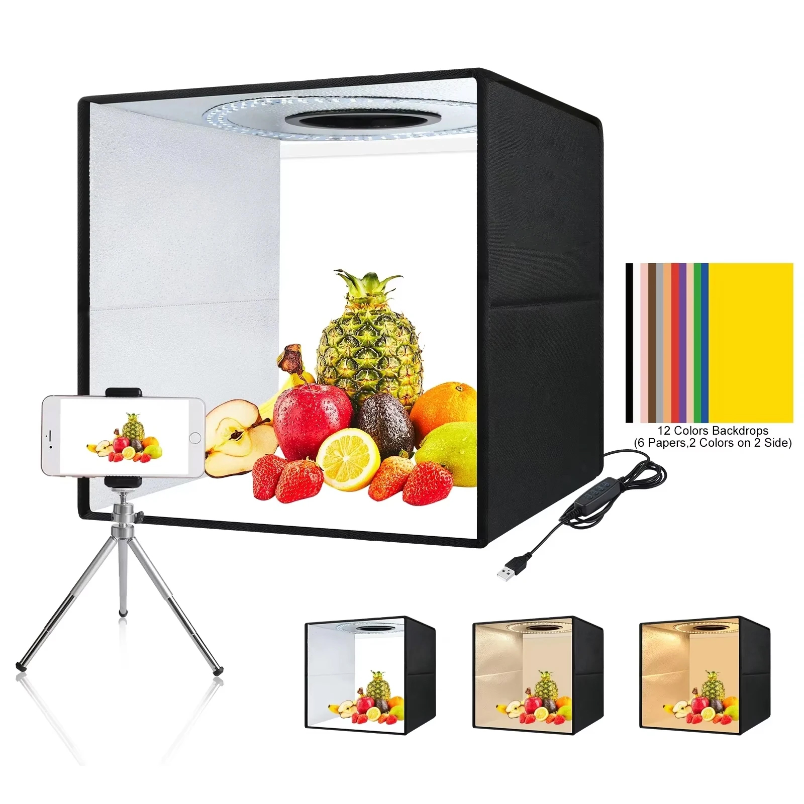 Photography Lighting And Backdrop Kits - Folding Photography Lightbox,30/40cm Photo Studio Light