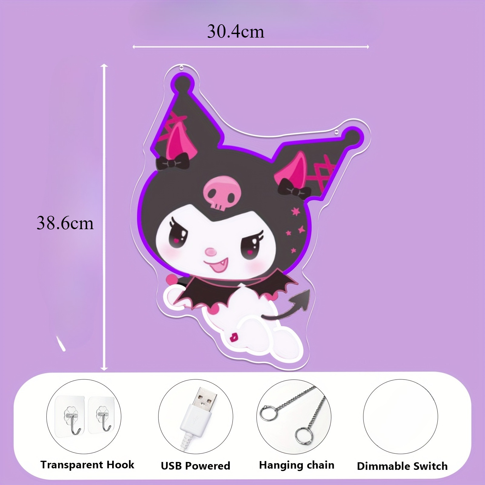 Kuromi LED Neon Sign Purple Gl - огляд і ціна Photography Lighting Game