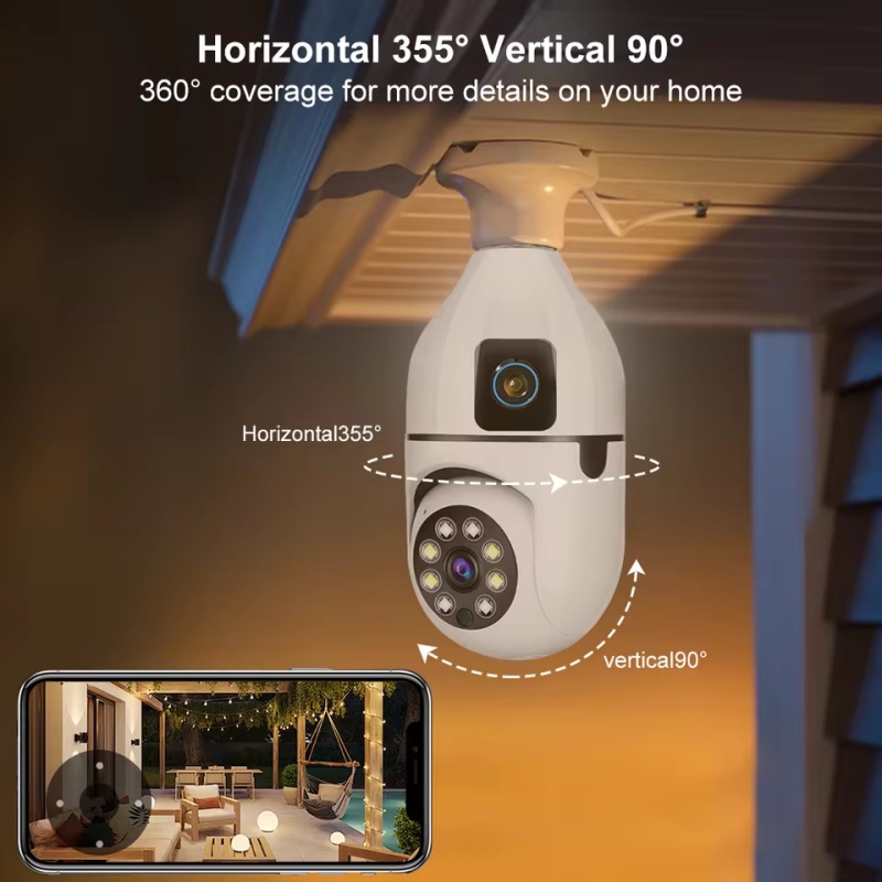 8MP WiFi IP Camera E27 Bulb Du - огляд і ціна Photography Lighting Wireless