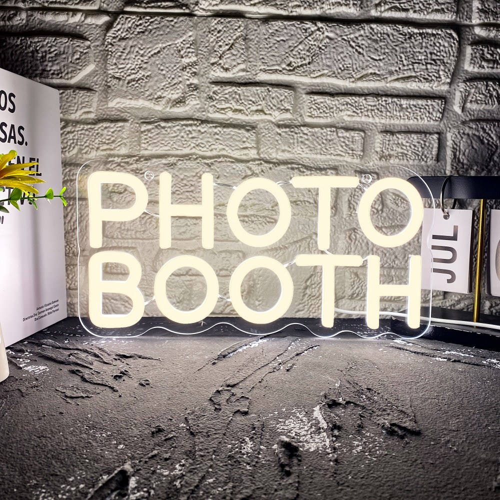 Photo Booth Neon Sign, Photo S - огляд і ціна Photography Lighting Wedding Reception