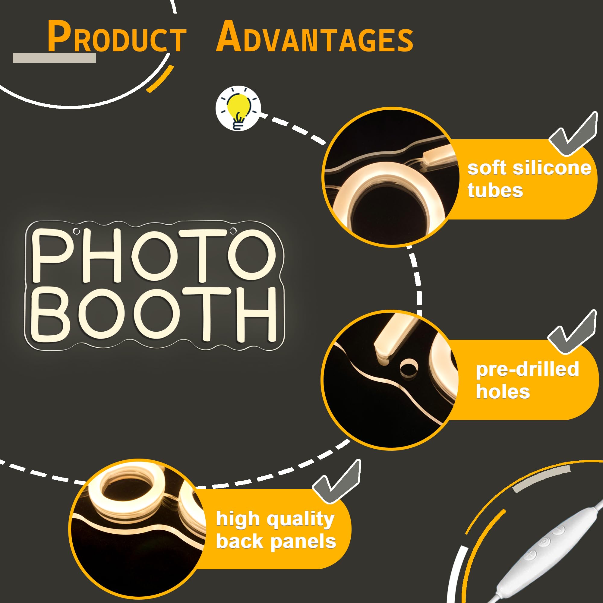 Photo Booth Neon Sign, Dimmabl - огляд і ціна Photography Lighting Wedding Reception