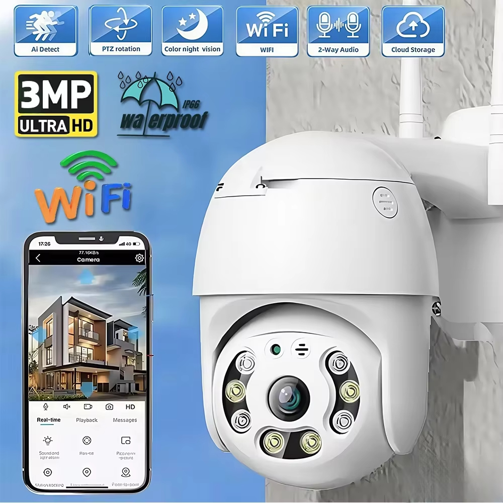 3MP HD WiFi PTZ Outdoor Securi - огляд і ціна Photography Lighting Wireless